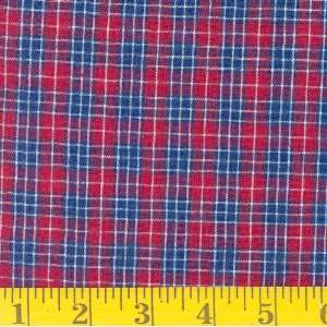  45 Wide Homespun Regular Plaid Red/Blue Fabric By The 