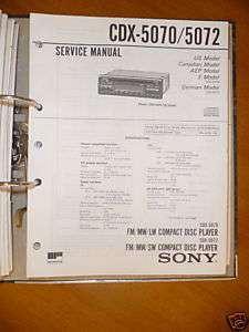 Service Manual Sony CDX 5070/5072 car CD Player,ORIGINA  