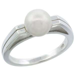 Sterling Silver Grooved Pearl Ring 1/8 in. (3mm) wide (Available in 