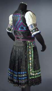 Rare SLOVAK Folk Costume embroidered apron blouse vest KROJ Dobra Niva 