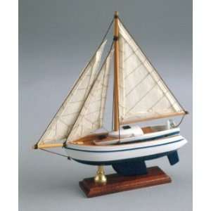    9 in. Small Blue/White Havalla Sailboat Model Toys & Games