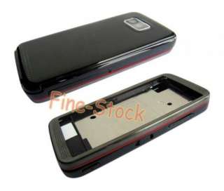 BLK/Red Full Housing Cover Case Fascias For Nokia 5530  
