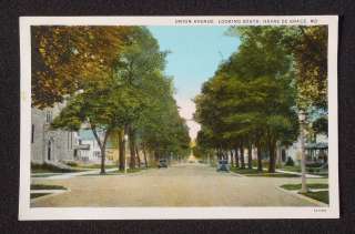 1930s Union Avenue Looking South Havre De Grace MD Harford Co Postcard 