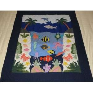   Under The Sea crib baby comforter blanket hand quilted/wall hanging