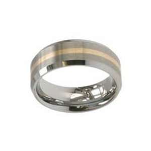  Mens Tungsten Carbide Wedding Band with Gold Inlay 