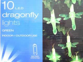 10 LED Dragonfly Green Fairy String Lights Garden Home  