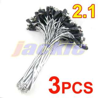 3PCS 5.5x2.1mm Male 90 degrees DC Power Cable Cord For CCTV Security 