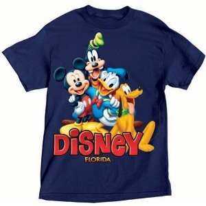   Mouse Goofy Donald Duck Pluto Trio Adult Tshirt 