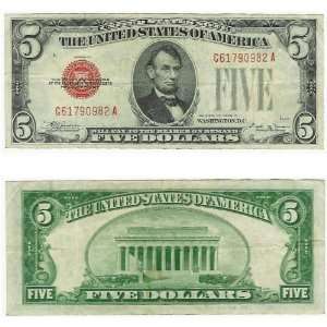  1928 D Five Dollars, Legal Tender 