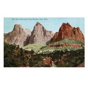  View of the Three Patriarchs, Zion National Park, Utah 