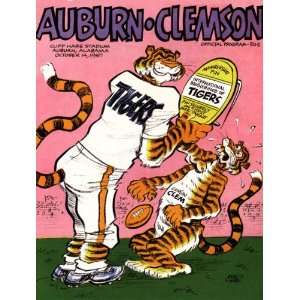 1967 Auburn Tigers vs. Clemson Tigers 22 x 30 Canvas Historic Football 