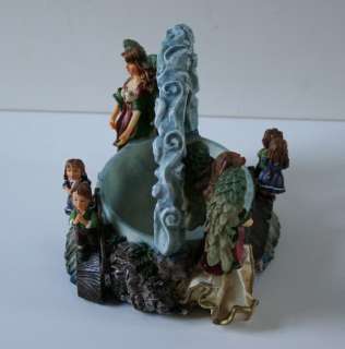 Lovely highly detailed cold cast resin basket featuring angels and 