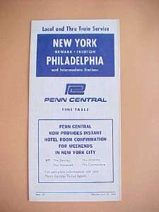 1969 PENN CENTRAL Pass. Train Time Table Railroad Schedule New York 