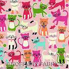 animal treats hoffman fabric whimsical multi kitty cat $ 10