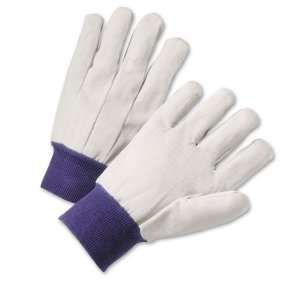 West Chester 55080/LCP Large 8oz White Canvas Knit Wrist Glove 6 Pair 