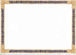 70 Navy Blue and Gold Border Invitations with envelopes  
