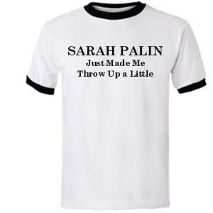  Spew On Sarah Palin Custom Unisex Anvil Ringer T Shirt 