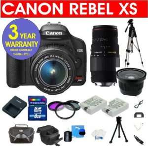  Canon EOS Rebel XS Black SLR 10.1 MP Digital Camera with 