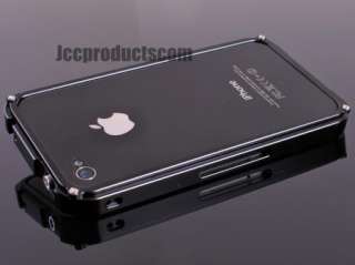 New Luxury Black Blade Real Metal Aluminum Bumper Case For Iphone 4 4G 