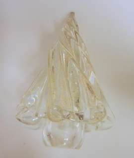 Vintage Large 7 Gold Sparkle Murano Art Glass Christmas Tree 