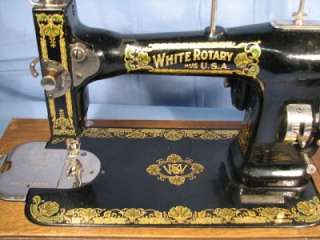 VINTAGE MUSEUM QUALITY 1918 WHITE ROTARY SEWING MACHINE +++  