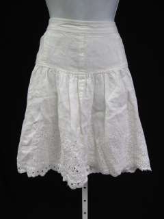 DIANE VON FURSTENBERG White Peasant Skirt Size 6  