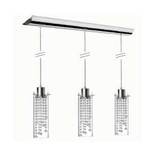  Dainolite 90623P PC Cynthia 3 Light Rectangular Pendant in 