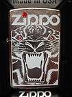 zippo logo lighter red flame tiger cat eyes sealed new