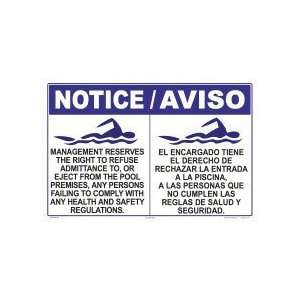  Sign Notice Management Reserves Eng/Sp 7914Wa1812Z Patio 