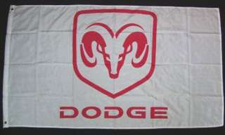 DODGE RAM RED WHITE SIGN AUTO FLAG 3 X 5 BANNER  