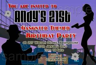Personalised Gangster Fancy Dress Party Invitations  