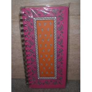  Hot Pink Orange Bandana Style Spiral Journal Notebook 