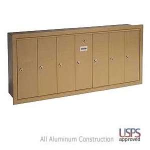   CLUSTER MAILBOX BRASS FINISH RECESSED MOUNTED USPS