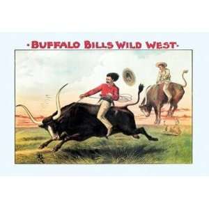  Exclusive By Buyenlarge Buffalo Bill Steer Riding 28x42 