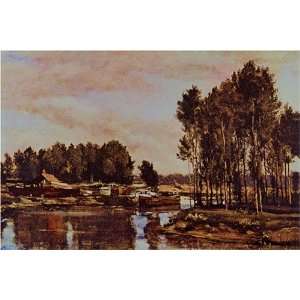  Barche Sulloise by Charles Francois Daubigny, 17 x 20 
