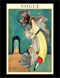 Art deco art Vogue cover Flowered hat Bumbblebee  