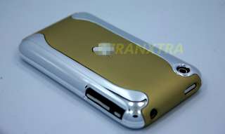 hard case rubber Chrome Gold made of 2 pieces iPhone 3G 3GS +SCREEN 