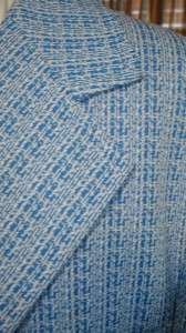 JUILLIARD 70s Polyester Doubleknit Wild Crazy Blue SHARP Sportcoat 