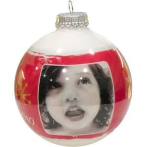  Photo Christmas Ornament  Fun Red Design 