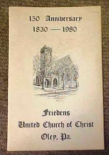     1980 Anniversary Booklet of Friedens Church Oley Valley, Pa  