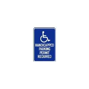   traffic Sign 12x18 Handicap   Permit Required