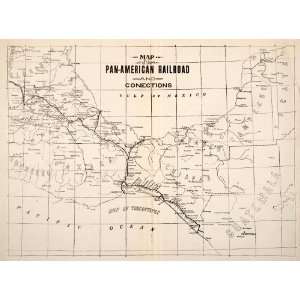 Print Map Pan America Railroad Mexico Central Hidalgo Route Queretaro 