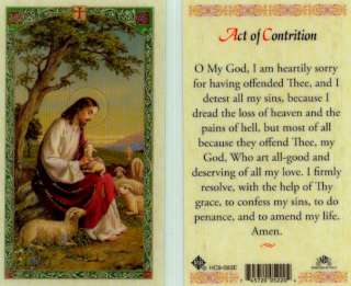 Prayer Cards Sin Act of Contrition Ask For Forgiveness Catholic Holy 