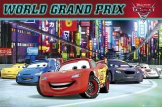 DISNEY POSTER ~ CARS 2 WGP RACERS MOVIE Pixar McQueen  