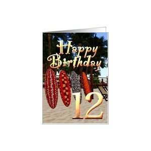 12th birthday Surfing Boards Beach sand surf boarding palm trees surf 