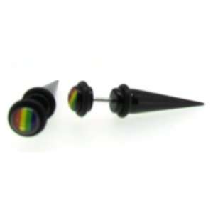   Fake Rainbow Taper Cheater Plug 16 gauge   Sold as a pair Jewelry