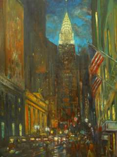   , New York City 40x30 Original Oil on canvas Hall Groat Sr.  