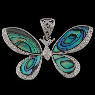 Beautiful Abalone Shell Butterfly Pendant bead A2924  