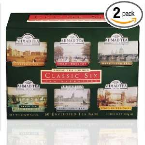 Ahmad Tea Classic Six, Variety Pack of 6 Flavors, 60 Count Tea Bags 