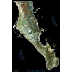  Southern Baja California, Mexico The Satellite poster map 